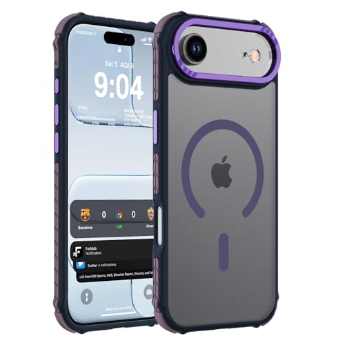DEERLAMN Strong Magnetic Case for iPhone Air 6.5-Inch,[Compatible with Magsafe][Military Grade Drop Protection] Translucent Matte Shockproof Protective Phone Cover-Frosted Purple - color: Purple, size: for iPhone Air 6.5-Inch