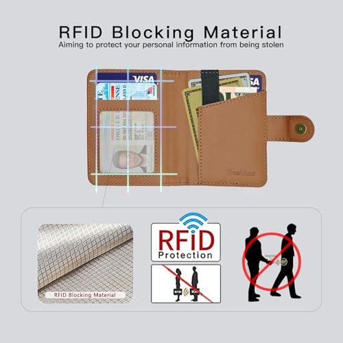 for MagSafe Wallet Magnetic Card Holder for MagSafe Phones and Cases,Strong Magnetic Wallet for iphone 12-17 Series,RFID Blocking Phone Wallets Hold 5 Cards,Strap Stand,Leather Brown - color: Brown