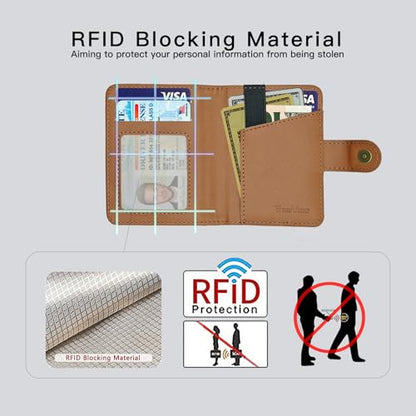 for MagSafe Wallet Magnetic Card Holder for MagSafe Phones and Cases,Strong Magnetic Wallet for iphone 12-17 Series,RFID Blocking Phone Wallets Hold 5 Cards,Strap Stand,Leather Brown - color: Brown