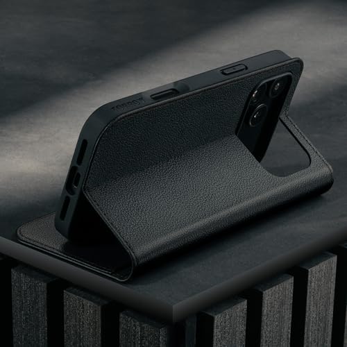 TORRO Leather Case Compatible with iPhone 17 Pro 6.3" 2025 - Premium Leather Wallet Flip Case with Kickstand and Card Slots (Compatible with Official MagSafe Chargers) - Black - color: Black, size: iPhone 17 Pro