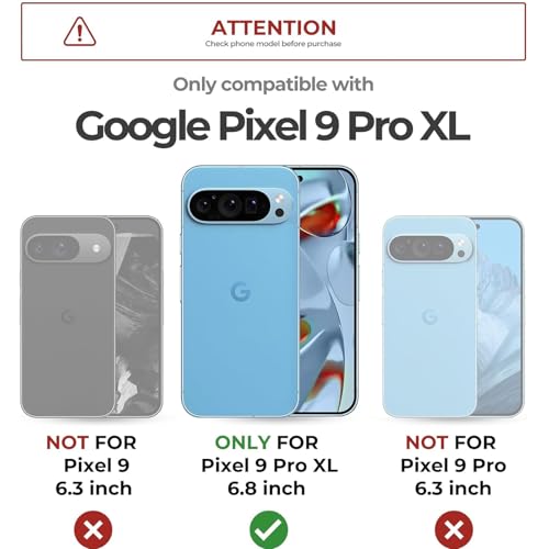 Battery Case for Pixel 9/10 Pro XL,Full Encircle 10000mAh High Capacity Rechargeable Portable Charger Case Extended Battery Pack with Pixel 9/10 Pro XL(6.8inch) Wireless Cover with Carplay-Black