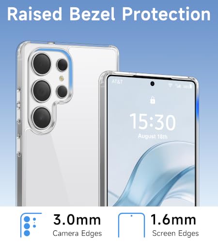 USLAI Case for Samsung Galaxy S25 Ultra Clear | Anti-Yellowing, Crystal Clear Back, Shockproof, Military‑Grade Drop Protection - color: Clear, size: Galaxy S25 Ultra
