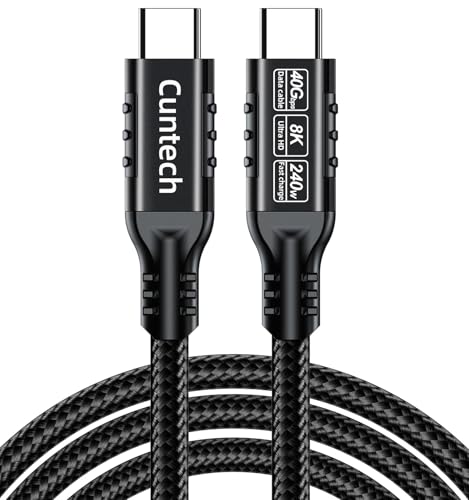 USB C Cable for Thunderbolt 4/3 Cable 6.6ft, USB C 240W/40Gbps/8K/4K@60Hz - color: Black, size: 6.6FT, style: Straight