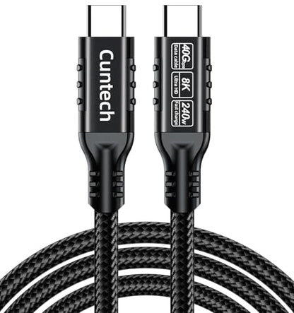 USB C Cable for Thunderbolt 4/3 Cable 6.6ft, USB C 240W/40Gbps/8K/4K@60Hz - color: Black, size: 6.6FT, style: Straight