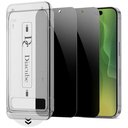2 PACK Privacy Screen Protector for iPhone Air, [27° Anti-Spy] 9H Hardness Shatterproof Tempered Glass with [Easy Installation Frame with Auto Dust Removal] Bubble Free, Case-Friendly, HD Full Coverage - size: iPhone Air