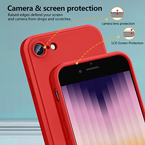 Compatible with Samsung Galaxy S9 Case 5.8 inch,Soft Touch Red | Liquid Silicone Full-Body Protective Case,Neck Lanyard Strap,Non-Yellowing Dropproof Protective Cover Thin,Red(1-119) - color: Red