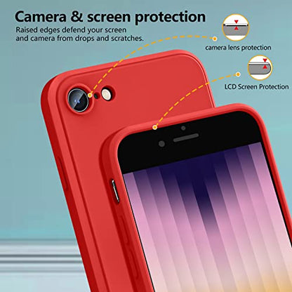 Compatible with Samsung Galaxy S9 Case 5.8 inch,Soft Touch Red | Liquid Silicone Full-Body Protective Case,Neck Lanyard Strap,Non-Yellowing Dropproof Protective Cover Thin,Red(1-119) - color: Red
