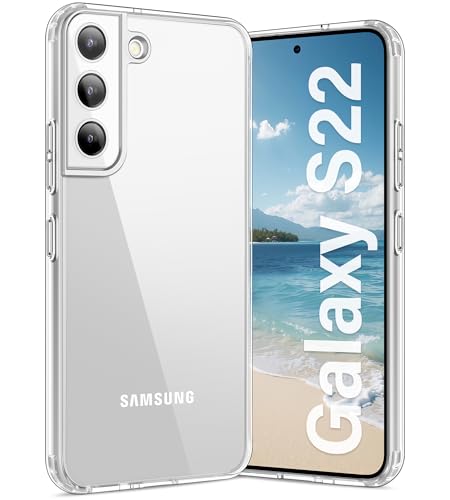 Vakoo Case for Samsung Galaxy S22 5G | Clear Anti-Yellowing, Hard Back, Military-Grade Drop Protection, Supports Wireless Charging - Transparent - color: Transparent, size: S22