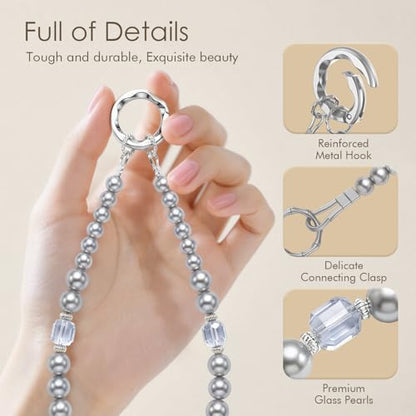SURPHY Phone Charm, Handmade Beaded Phone Wrist Strap with Tether Tab - color: B- Lunar Shadow