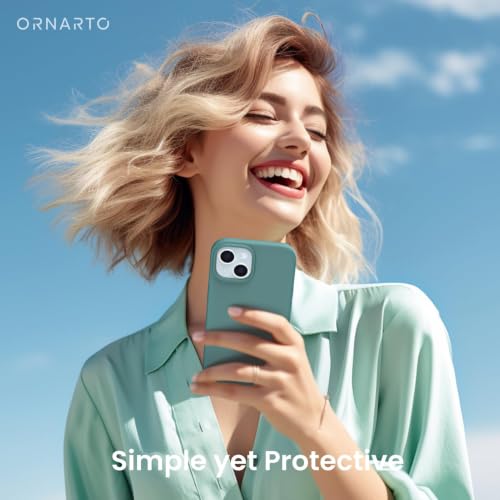 ORNARTO Compatible with iPhone 15 Case 6.1, Slim Liquid Silicone 3 Layers Full Covered Soft Gel Rubber Phone Case, Anti-Scratch Shockproof Protective Cover 6.1 Inch, Pine Green - color: Pine Green