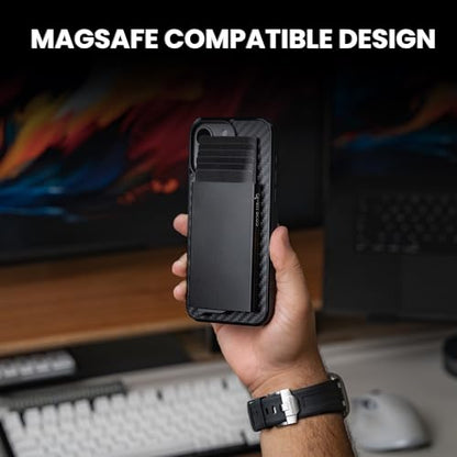 CODE 118 Wallet for Men - Slim Minimalist Aluminum Magnetic Card Holder - RFID Blocking Front Pocket Mag Safe Wallet with Strong Magnet Attachment (Jet Black) - color: Jet Black