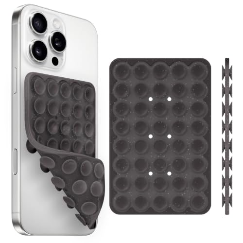 Yojaro Silicone Suction Cup Phone Case Mount Double Sided, Phone Accessories Hands-Free Strong Grip Holder for Selfies and Videos (Black Glitter) - color: Black Glitter