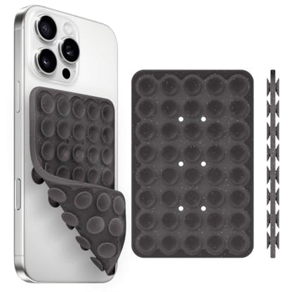 Yojaro Silicone Suction Cup Phone Case Mount Double Sided, Phone Accessories Hands-Free Strong Grip Holder for Selfies and Videos (Black Glitter) - color: Black Glitter