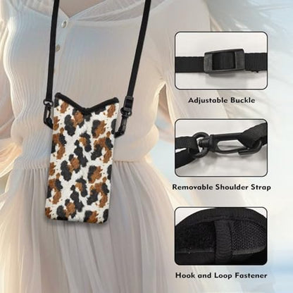 Cow Fur Print Crossbody Cell Phone Purse with Adjustable Strap, Women's Small Crossbody Wallet Bags, 4 x 8 inch for Most Phones - color: Cow Fur Print