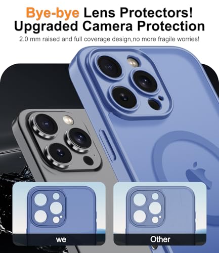 Magnetic Case for iPhone 16 Pro Case with Screen Protector+Wrist Strap | Compatible with MagSafe,Full Camera Protection,Slim Translucent Matte Phone Cover,Light Purple - color: Light Purple