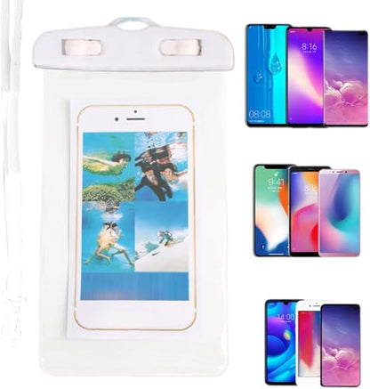 Phone Waterproof Pouch Touchscreen Compatible Cycling Smartphone Bag for Beach Cruise Vacation Swimming Kayaking Diving Travel White - color: White