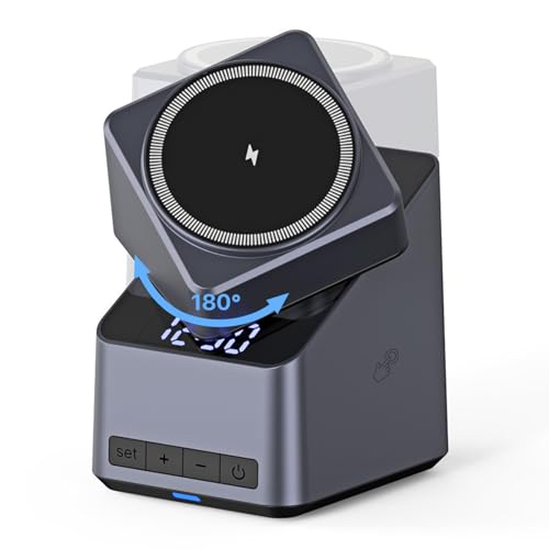 Fabater 4 in 1 Wireless Charging Station for Phone, Smart Watch, Earbuds, Fast Charging, Stand with 180 Degree Rotation & Clock Display