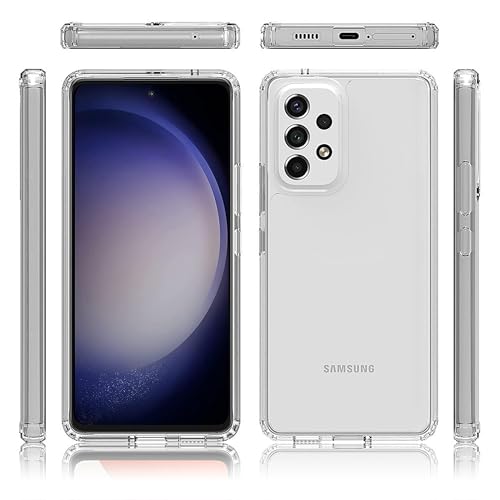Crystal Clear case for Samsung Galaxy A33 5G [Non-Yellowing][10FT Military Grade Protection] Anti-Scratch Protective Transparent Cover with Acrylic Hard(Back) + Soft TPU Bumper(Sides) - Clear