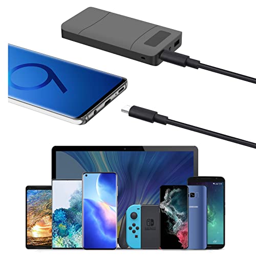 12-inch USB C to USB C Cable 5-Pack, Short USBc Cable for Charging Station - color: Black