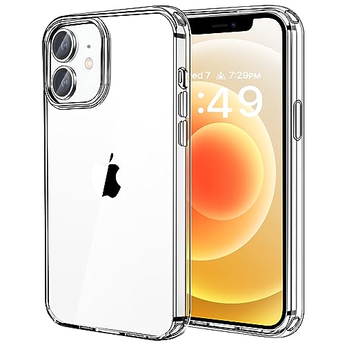 JJGoo Compatiable with iPhone 12 Mini Case Clear, Transparent Shockproof Phone Case for iPhone 12 Mini, Slim Anti-Scratch Hard PC Back Protective Cover Bumper - size: for iPhone 12 Mini