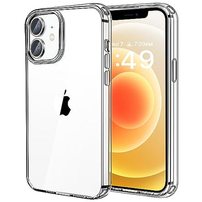 JJGoo Compatiable with iPhone 12 Mini Case Clear, Transparent Shockproof Phone Case for iPhone 12 Mini, Slim Anti-Scratch Hard PC Back Protective Cover Bumper - size: for iPhone 12 Mini