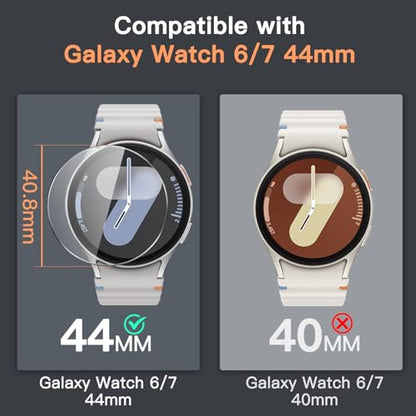 JETech Screen Protector for Samsung Galaxy Watch 7/6 44mm, 3-Pack | Tempered Glass Protection, HD Clear, Anti-Scratch Design - size: Galaxy Watch 7/6 44mm