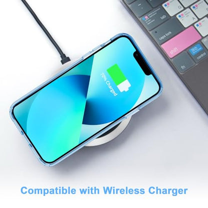 JJGoo Compatible with iPhone 13 mini Case, Soft Transparent Shockproof Protective Slim Thin Bumper Phone Cover for iPhone 13 mini - 5.4 inch, Translucent Blue - color: Blue