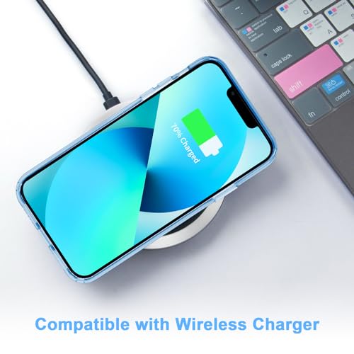 JJGoo Compatible with iPhone 13 Case, Clear Blue Soft Shockproof Protective Slim Thin Phone Bumper Cover for iPhone 13-6.1 inch 2021 - color: Blue