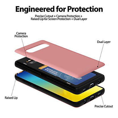 GOOSPERY Magnetic Door Bumper Compatible with Galaxy S10 Plus, Card Holder Wallet Case Easy Magnet Auto Closing Protective Dual Layer Sturdy Phone Back Cover -Pink - color: Pink, size: Galaxy S10 Plus