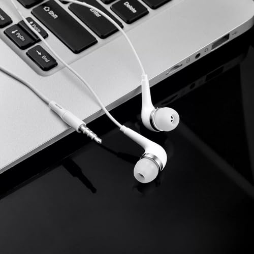 10-Pack Corded Earbuds with Microphone Headset/Headphones Bass Wired White Silicone Pad for iPod iPhone iPad Smartphone Tablet MP3 Player Laptop Computer 3.5mm Jack Plug