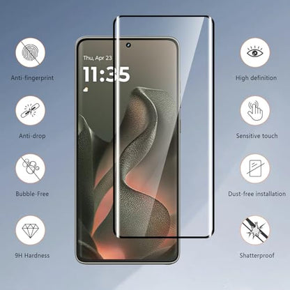 3-Pack for Motorola Moto Edge 2025 Screen Protector Tempered Glass, 9H Hardness 3D Full Edge Coverage Film, HD Bubble-Free Film, Anti-Scratch Premium Protective Glass for Moto Edge 2025