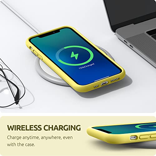 SURPHY Compatible with iPhone 11 Pro Max Case 6.5 inches, Thickened Liquid Silicone Phone Case (with Microfiber Lining) for iPhone 11 Pro Max 2019, Yellow - color: Yellow