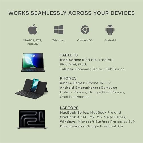 Satechi OntheGo Bluetooth Keyboard, Connect Up to 3 Devices, Tablet, Black - color: Black