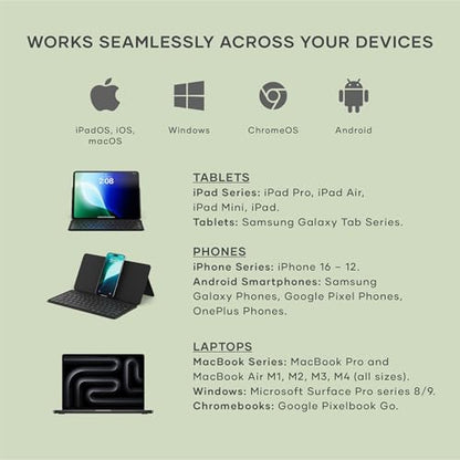 Satechi OntheGo Bluetooth Keyboard, Connect Up to 3 Devices, Tablet, Black - color: Black