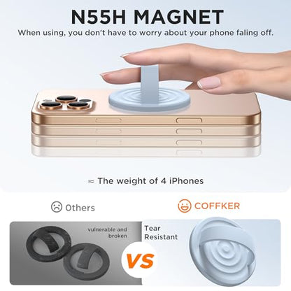 Magnetic Phone Grip for MagSafe, Silicone Ring Grip, Baby Blue - color: Baby Blue