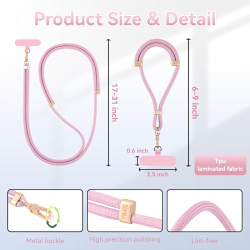 VVAAGG Cell Phone Lanyard for iPhone Crossbody Phone Strap - color: Pink