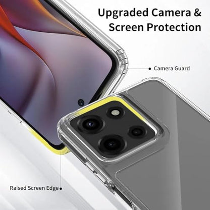 for Moto G 5G 2025 Case Crystal Clear Slim Hard Case Hybrid Shockproof Bumper with Tempered Glass Screen Protector Full Body Anti-Yellow Anti-Scratch Phone Protective Cover - color: Moto G 5G 2025