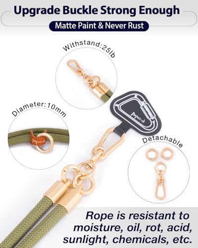 Cell Phone Lanyard ×1, Tether Tab ×2, Universal Adjustable Phone Strap, Crossbody, Neck Phone Lanyard, Rope Strap - color: Green-g