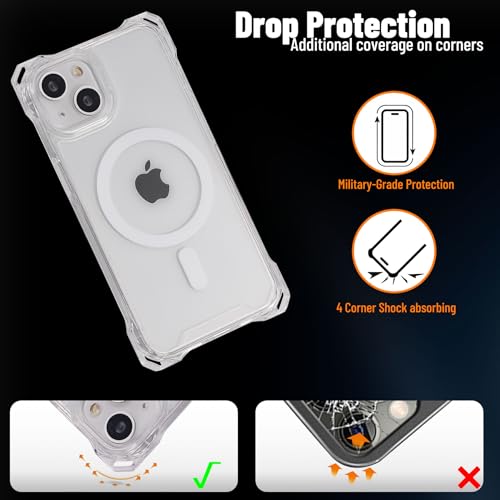 Magnetic Case for iPhone 16 Pro Max, Compatible with MagSafe, Clear Strong Magnetic Soft Frame PC Back Shockproof Protective Case Cover with Detachable Lanyard,Clear - color: Clear, size: iPhone 16 Pro Max