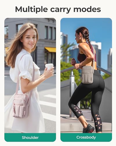 BAGSMART Crossbody Bags for Women, Mini Cell Phone Cross body Purses Travel Wallet with RFID Blocking Card Slots - color: A-grayish Brown
