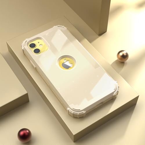 IDweel for iPhone 11 Case with Screen Protector(Tempered Glass), Hybrid 3 in 1 Shockproof Slim Fit Heavy Duty Protection Hard PC Cover Soft Silicone Bumper Full Body Case,Glitter Yellow - color: Glitter Yellow