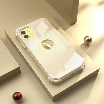 IDweel for iPhone 11 Case with Screen Protector(Tempered Glass), Hybrid 3 in 1 Shockproof Slim Fit Heavy Duty Protection Hard PC Cover Soft Silicone Bumper Full Body Case,Glitter Yellow - color: Glitter Yellow