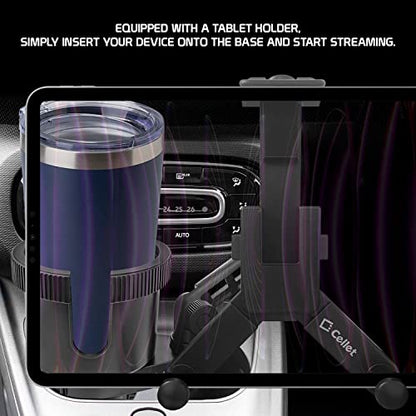 Cellet Tablet Mount with a Cup Holder Base Compatible for Apple iPad Pro, Air, Mini, Samsung Galaxy Tab, Surface Go (Extra Cup) - style: Tablet Extra Cup