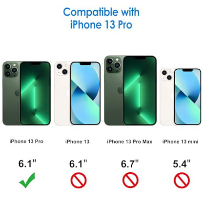 JETech Case for iPhone 13 Pro 6.1-Inch, Non-Yellowing Shockproof Phone Bumper Cover, Anti-Scratch Clear Back (Alpine Green) - color: Alpine Green
