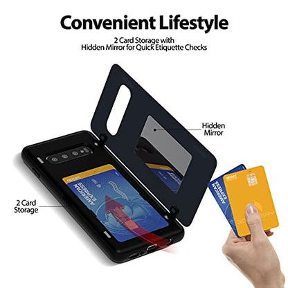GOOSPERY Magnetic Door Bumper Compatible with Galaxy S10 Plus, Card Holder Wallet Case Easy Magnet Auto Closing Protective Dual Layer Sturdy Phone Back Cover-Midnight Blue - color: Navy, size: Galaxy S10 Plus
