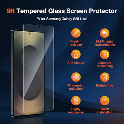 KUZOOM Screen Protector for Samsung Galaxy S25 Ultra, 2 Pack - color: Galaxy S25 Ultra Transparent
