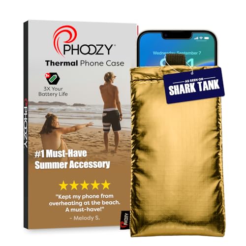 PHOOZY Apollo Thermal Phone Case | Insulated Phone Pouch Extends Battery Life 3X | Heat Resistant Drop Protection | Military Grade Water Resistant | Medium | Gold - color: Gold, size: Medium