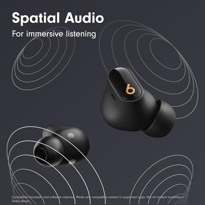 Beats Studio Buds + | True Wireless Noise Cancelling Earbuds, Enhanced Apple & Android Compatibility, Built-in Microphone, Sweat Resistant Bluetooth Headphones, Spatial Audio - Black/Gold - color: Black/Gold, style: Standalone