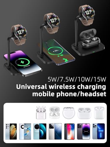 2 in 1 Universal Wireless Charging Dock - color: Black Universal Watch Bracket+Wireless charging