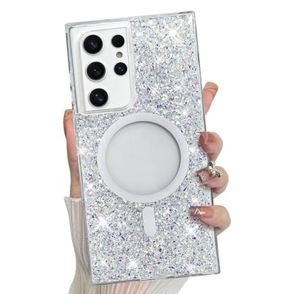 Bonoma for Samsung Galaxy S22 Ultra Case Sparkly Glitter Bling Back -Crystal - color: Glitter Crystal, size: Samsung Galaxy S22 Ultra